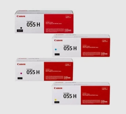 Canon 055H Genuine OEM Toner Cartridge 4-Pack High Yield Black, Cyan, Magenta & Yellow