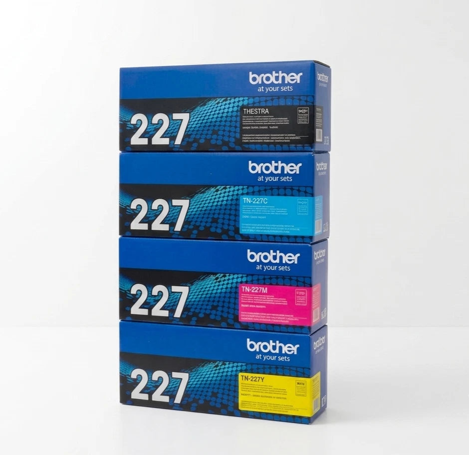 Brother TN227 Genuine OEM Toner 4 Pack High Yield Black Cyan Magenta Yellow