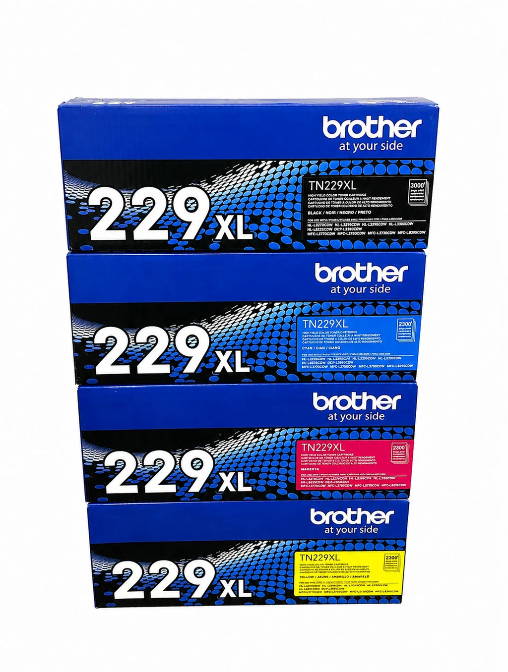 Brother TN229XL Genuine OEM Toner 4 Pack TN-229XL Black Cyan Magenta Yellow