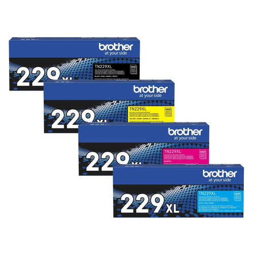 Brother TN229XL Genuine OEM Toner 4 Pack TN-229XL Black Cyan Magenta Yellow